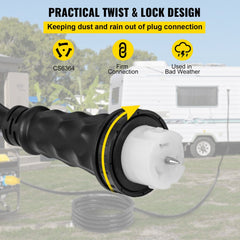 10Ft 50 Amp Generator Extension Cord STW 6/3 + 8/1 Generator Cord 125V 250V Generator Power Cord N14-50P & SS2-50R & CS6364 Twist Lock Connectors