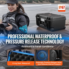 1.58 Cu.ft Weatherproof Hard Case with Retractable Pull Handles & Wheels