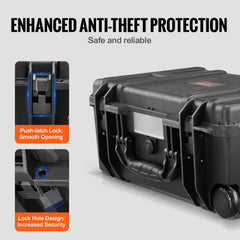 1.58 Cu.ft Weatherproof Hard Case with Retractable Pull Handles & Wheels