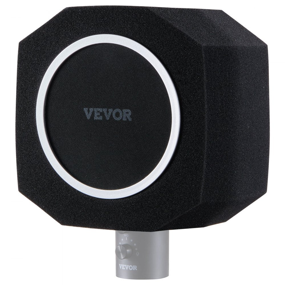 Microphone Isolation Ball, High-Density Acoustic Foam, Windscreen Isolation Shield with Dual-Layered Pop Filter, for φ1.57 to 2.36 in Microphones Vocal Isolation Booth Noise Reflection Reduction
