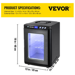 Black Reptile Incubator 25L Scientific Lab Incubator Digital Incubator Cooling and Heating 5-60°C Reptile Egg Incubator 12V/110V Work for Small Reptiles