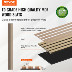 Bostome Wood Slat Acoustic Panel in Silverwood, 94.5"x7.9", features a sleek, modern design.
