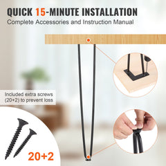 28" Hairpin Furniture Legs, Metal Home DIY Projects for Nightstand, Coffee Table, Desk, 500lbs Load Capacity with Rubber Floor Protectors, Metal Heavy Duty Sturdy Modern Table Legs, 4PCS Black