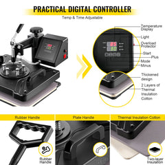 8 In 1 Heat Press 12"x15" Transfer Machine 28" Vinyl Cutter/plotter Cutting Diy