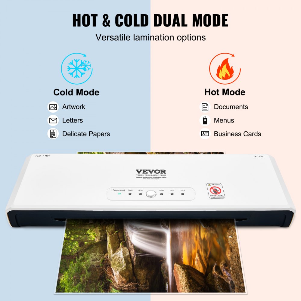 Laminator, 13-inch Laminating Machine, 4 Rollers Hot and Cold Thermal Laminator, Quick Warm-up, Fast Laminating Machine with 3 mil Lamination Films for Home, Office, School