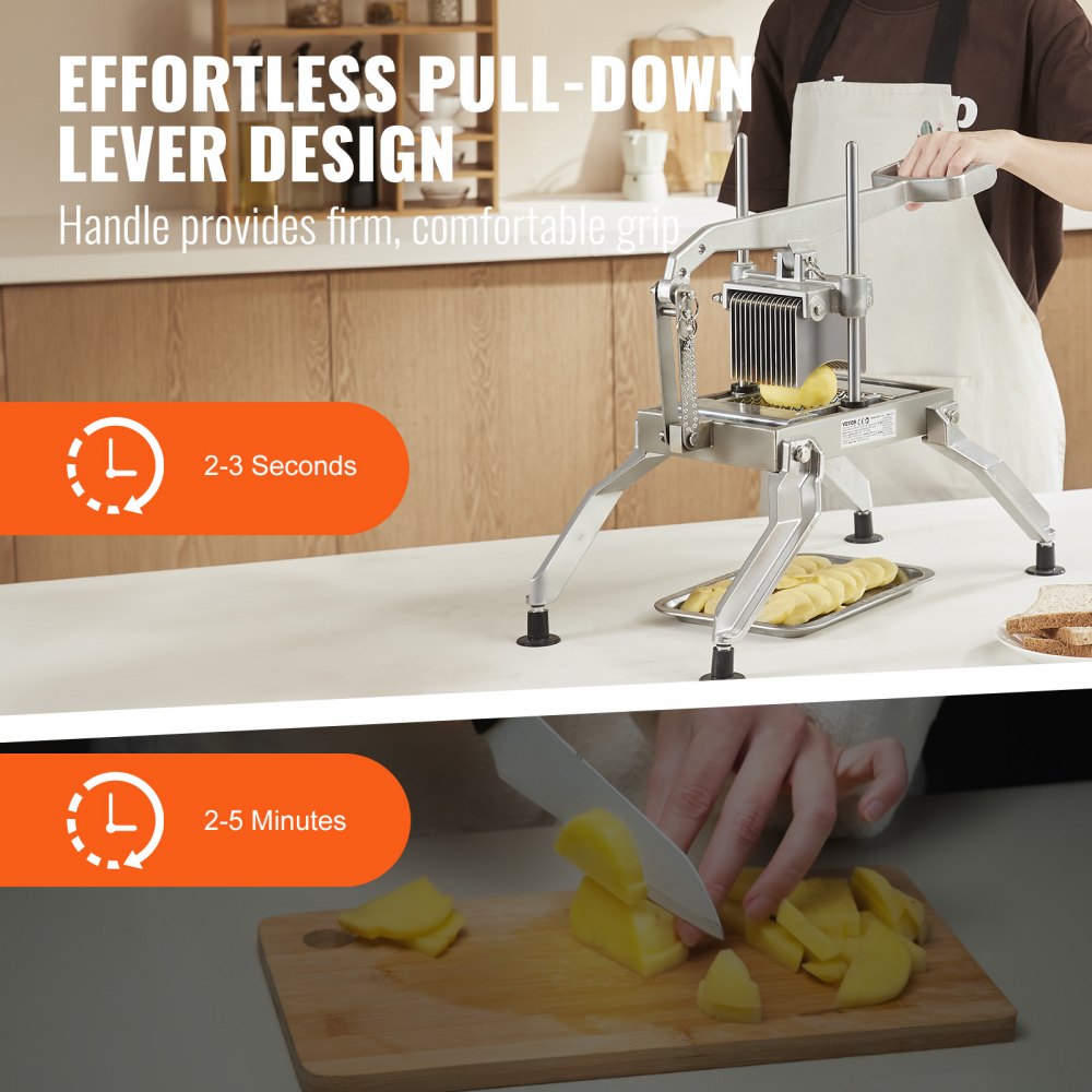 Commercial Vegetable Slicer, 1/4 and 1/2 inch Tomato Slicer, Stainless Steel and Aluminum Alloy Vegetable Cutter Slicer, Manual Tomato Slicer with Non-slip Feet, for Tomatoes, Onions, Potatoes