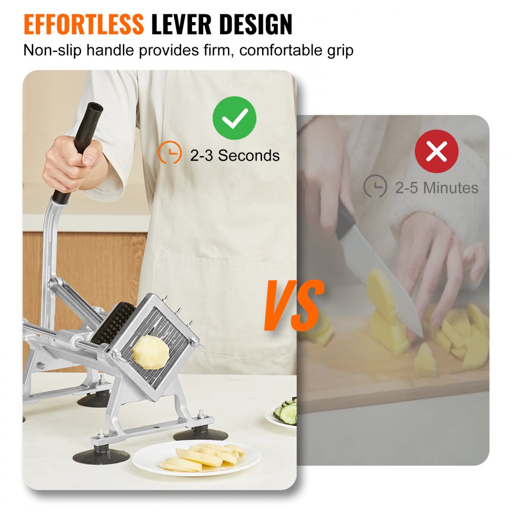 Commercial Vegetable Slicer, 1/4 inch Fruit Slicer, Stainless Steel and Aluminum Alloy Vegetable Cutter Slicer Machine, Manual Slicer with Non-slip Feet, for Radishes, Onions, Potatoes, Lemons