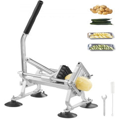 Commercial Vegetable Slicer, 1/2 inch Fruit Slicer, Stainless Steel and Aluminum Alloy Vegetable Cutter Slicer Machine, Manual Slicer with Non-slip Feet, for Radishes, Onions, Potatoes, Lemons