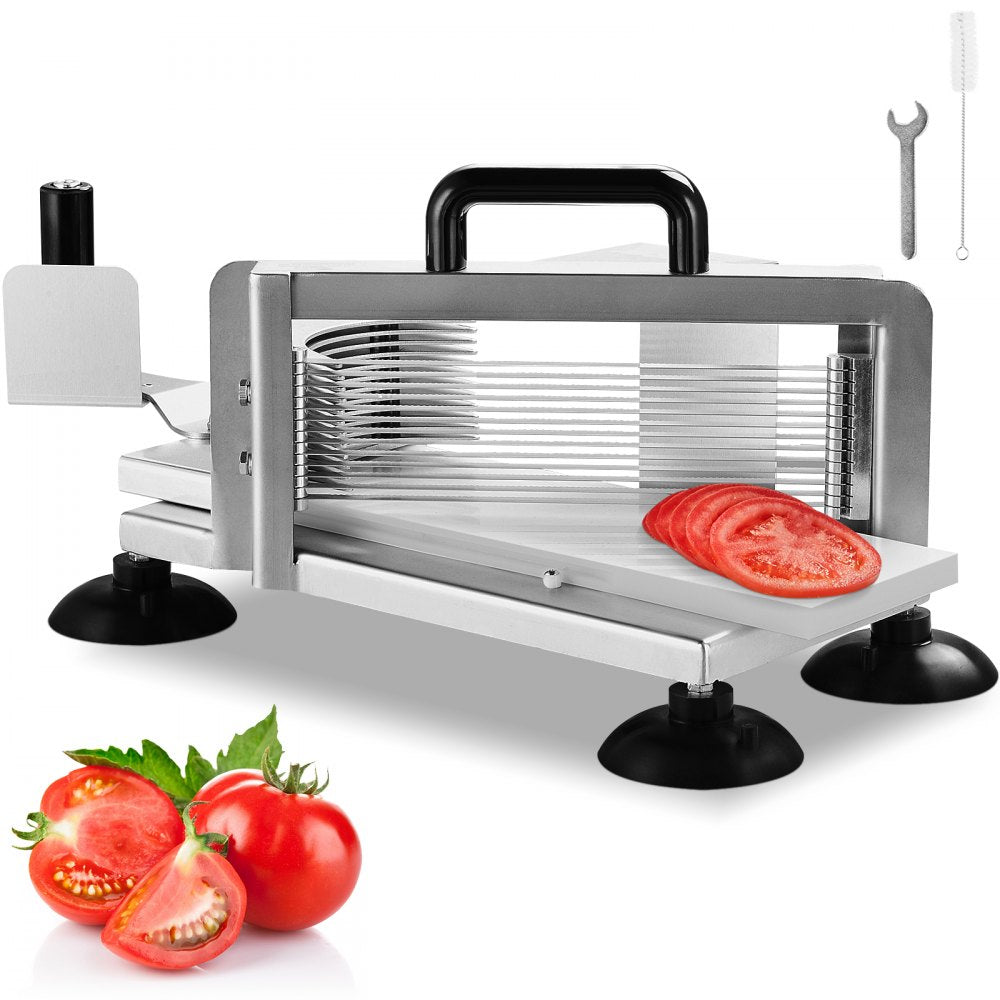 Commercial Tomato Slicer, 1/4 inch Tomato Cutter Slicer, Stainless Steel Heavy Duty Tomato Slicer Machine, Manual Tomato Slicer with Non-slip Feet, for Cutting Tomatoes, Cucumbers, Bananas