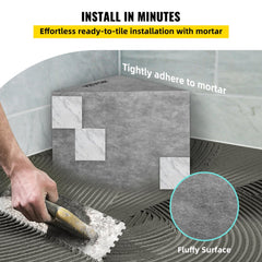 Corner shower seat with EPS composite, waterproof design, and 440lbs capacity.