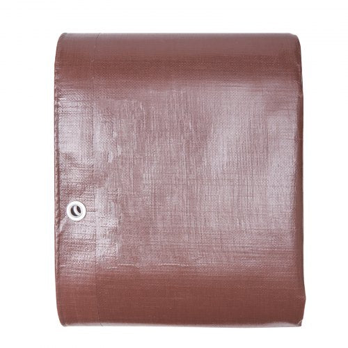 Tarp Waterproof 10x12 ft, 16 Mil Extra Thick Plastic Poly Blue Tarp Cover, Multi Purpose Tear UV and Temperature Resistant Outdoor Tarpaulin with Reinforced Grommets (Brown)