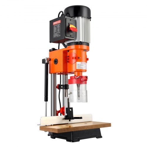 Bostome Benchtop Mortise Machine with a robust motor and included chisels for precise woodworking.