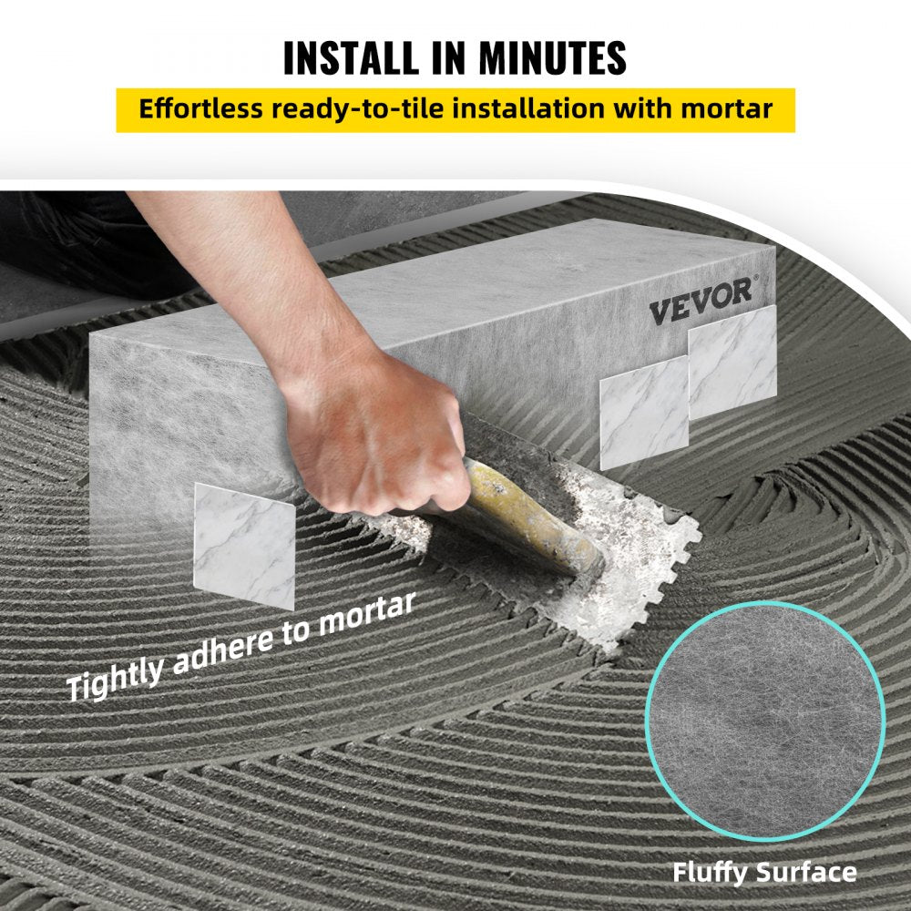 Rectangular 38.2" shower seat made of durable EPS composite with a waterproof membrane.