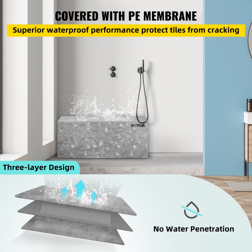 Bostome Ready to Tile Shower Seat is a 47.2" EPS composite bench with a waterproof surface.