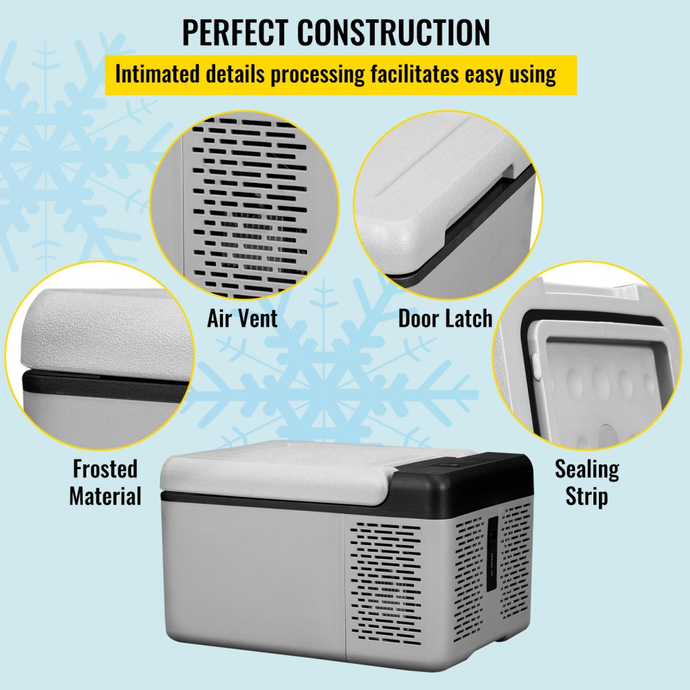 12 Volt Refrigerator 10 Qt, Portable Mini Freezer (-4℉~68℉) W/APP Control Car Compressor Fridge Cooler 12V/24V DC and 110-220V AC For Camping, Road Trip, Travel, Outdoor and Home