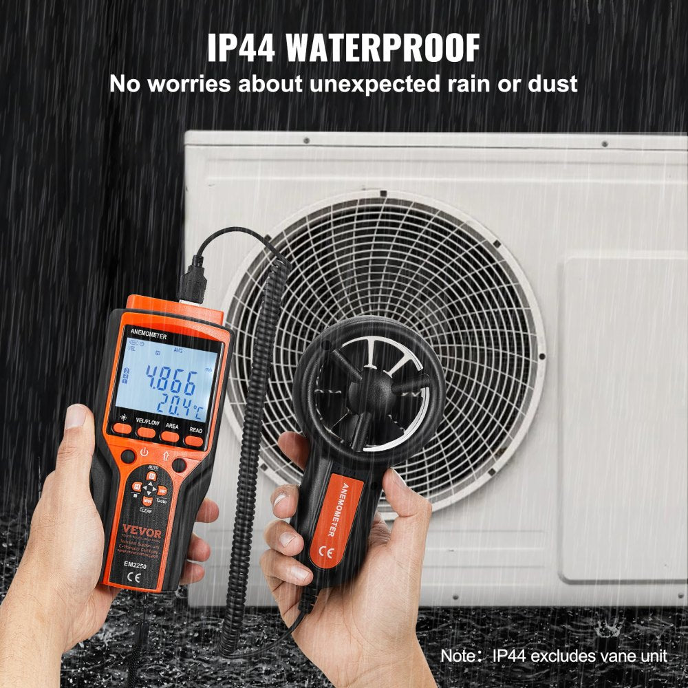 Split Handheld Anemometer, 14℉-140℉, Digital Wind Speed CFM Meter Gauge with LED Backlight Screen, Measures Wind Velocity Wind Temperature Air Flow Wind Chill, for Sailing Surfing Flying HVAC