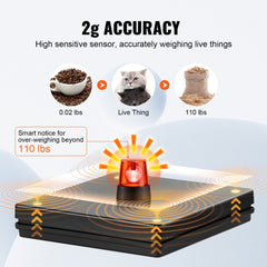 Digital Shipping Scale, 110 lbs x 0.07 oz. Heavy Duty Postal Scale with Timer, Tare, Hold Function, 90° Foldable LCD Screen Package Scale for Laggage, Home, Post Office, AC/DC Powered, FCC Liste