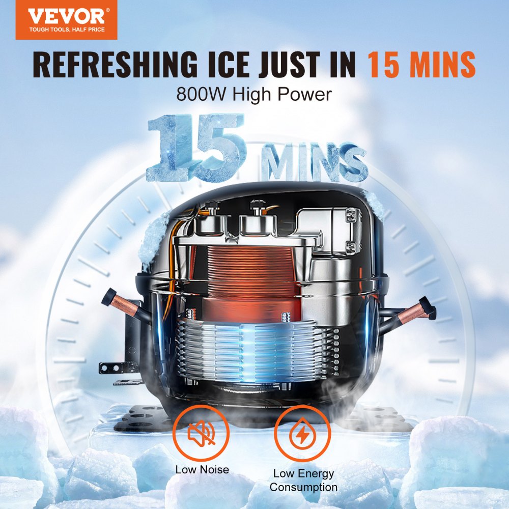 Commercial Ice Maker, 400LBS/24H Ice Making Machine with 330.7LBS Large Storage Bin, 800W Auto Self-Cleaning Ice Maker Machine with 3.5-inch LED Screen for Business Bar Cafe Restaurant