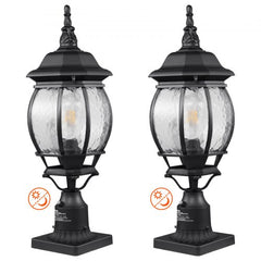 2 PCs Dusk to Dawn Outdoor Lamp Post Light Fixture 20.87in Pole Pier Mount