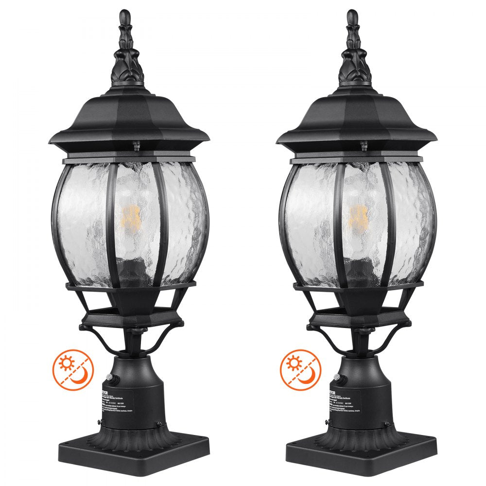 2 PCs Dusk to Dawn Outdoor Lamp Post Light Fixture 20.87in Pole Pier Mount