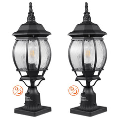 2 PCs Dusk to Dawn Outdoor Lamp Post Light Fixture 20.87in Pole Pier Mount