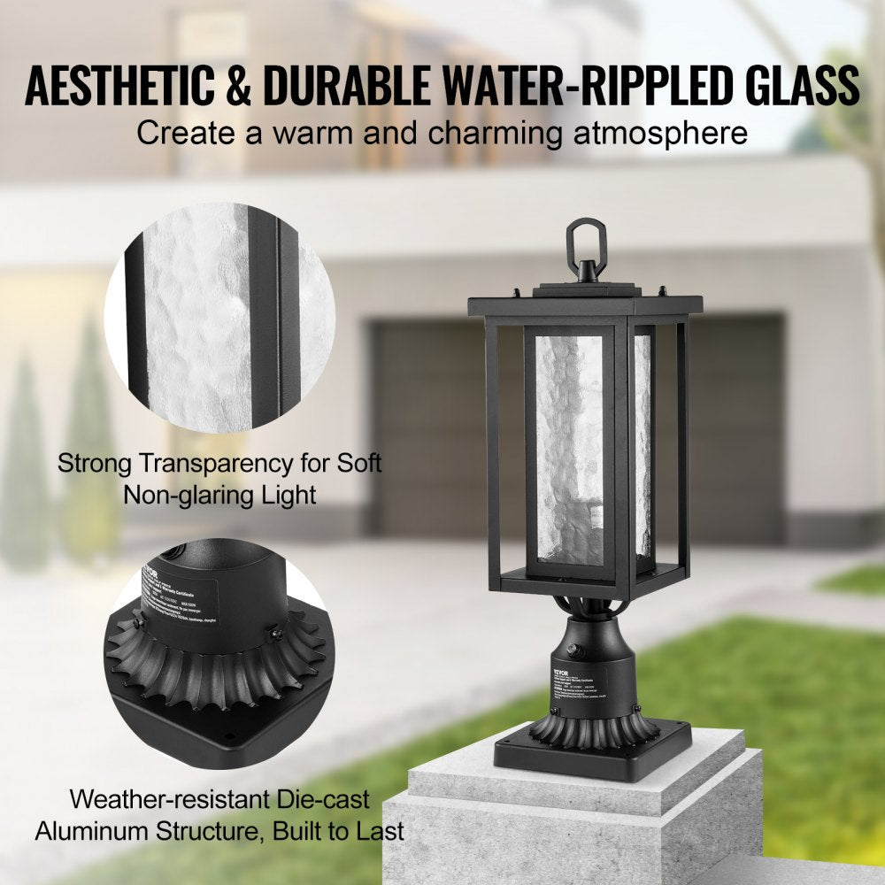 2 PCs Dusk to Dawn Outdoor Lamp Post Light Fixture 17.72in Pole Pier Mount