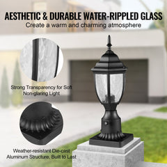 2 PCs Dusk to Dawn Outdoor Lamp Post Light Fixture 15.35in Pole Pier Mount