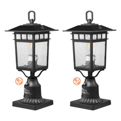 2 PCs Dusk to Dawn Outdoor Lamp Post Light Fixture 15.75in Pole Pier Mount