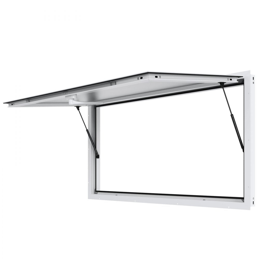 Concession Window 72"x48", Aluminum Alloy Food Truck Service Window with Awning Door & Drag Hook, Up to 85 Degrees Stand Serving Window for Food Trucks Concession Trailers, Glass Not Included
