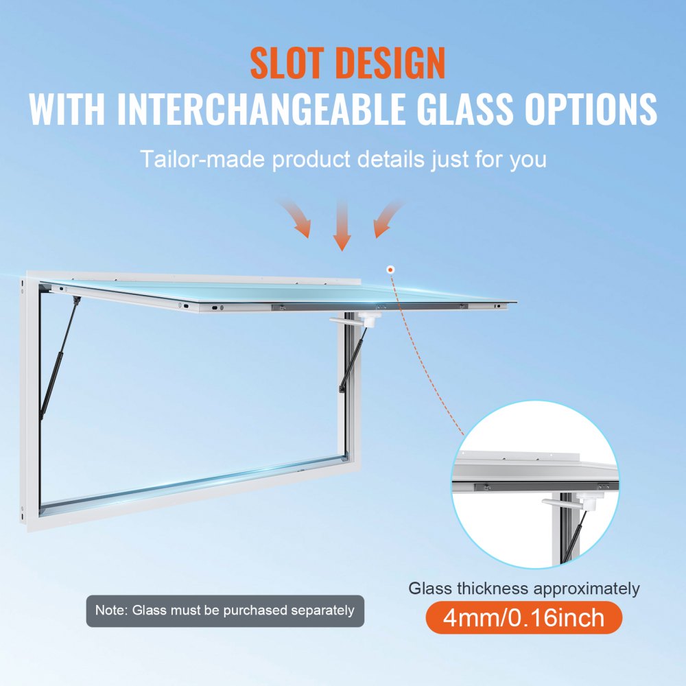 Concession Window 74"x40", Aluminum Alloy Food Truck Service Window with Awning Door & Drag Hook, Up to 85 Degrees Stand Serving Window for Food Trucks Concession Trailers, Glass Not Included