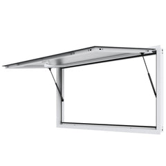 Concession Window 74"x40", Aluminum Alloy Food Truck Service Window with Awning Door & Drag Hook, Up to 85 Degrees Stand Serving Window for Food Trucks Concession Trailers, Glass Not Included