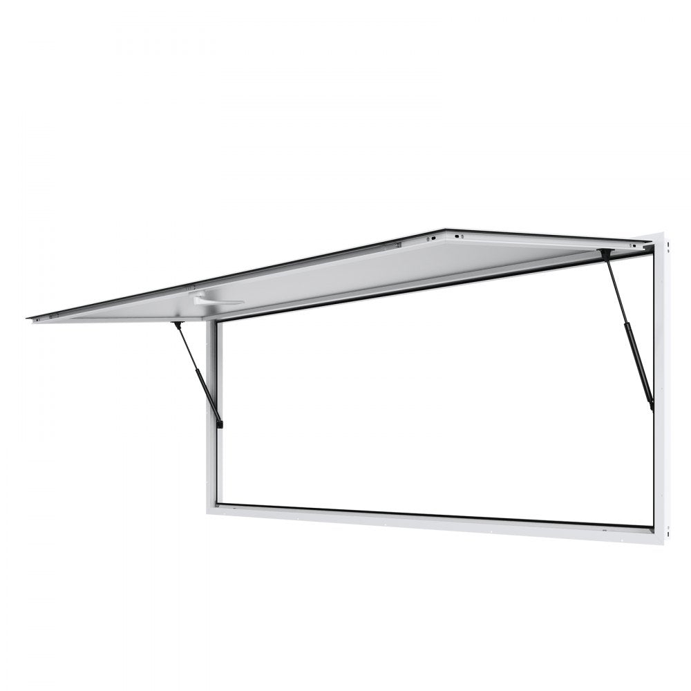 Concession Window 96"x36", Aluminum Alloy Food Truck Service Window with Awning Door & Drag Hook, Up to 85 Degrees Stand Serving Window for Food Trucks Concession Trailers, Glass Not Included