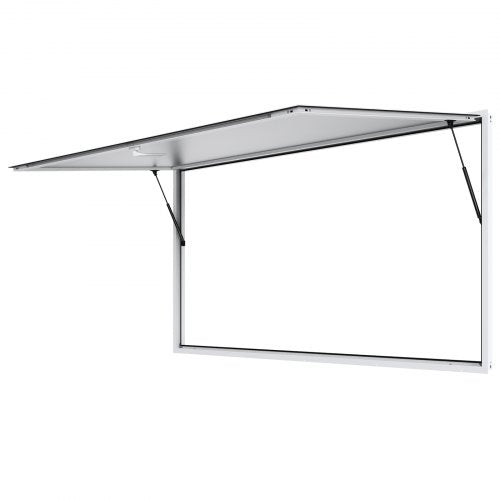 Concession Window 96"x48", Aluminum Alloy Food Truck Service Window with Awning Door & Drag Hook, Up to 85 Degrees Stand Serving Window for Food Trucks Concession Trailers, Glass Not Included