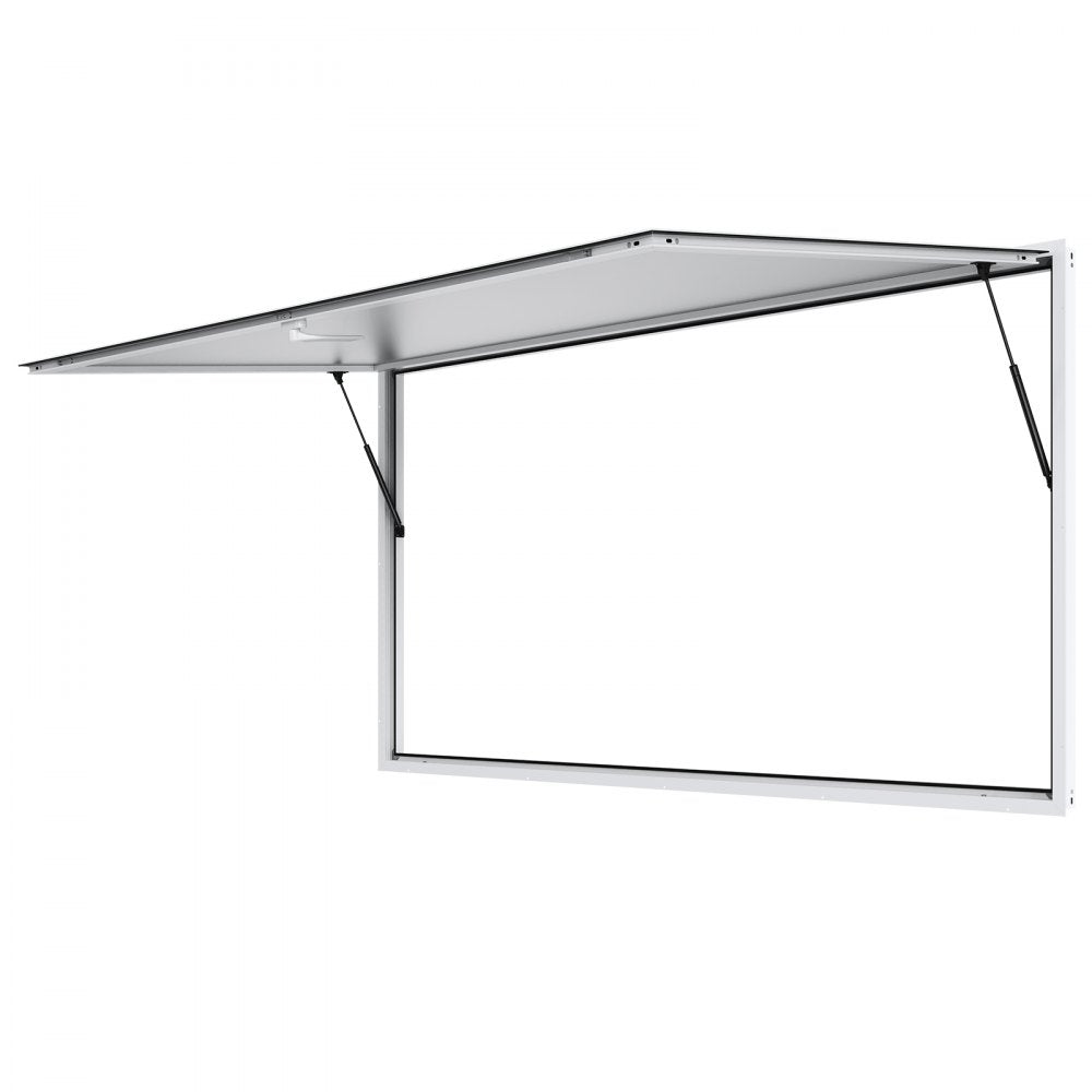 Concession Window 96"x48", Aluminum Alloy Food Truck Service Window with Awning Door & Drag Hook, Up to 85 Degrees Stand Serving Window for Food Trucks Concession Trailers, Glass Not Included