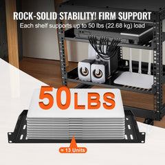 2PCS 1U Server Rack Shelf 10"/254 mm Depth Vented Rack Mount Shelf Tray