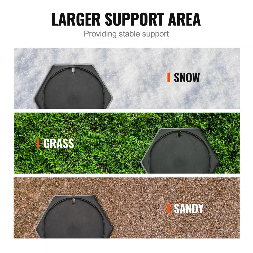 RV Leveling Pads, 9 Inch Round Landing Feet, Permanent Attached Jack Stabilizers, Rubber Jack Pads, 5000 lbs Capacity per RV Jack Pad, 5th Wheels, Travel Trailers, Class A/C Motorhomes (6-Pack)