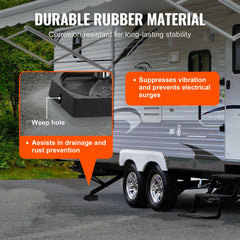 RV Leveling Pads, 9 Inch Round Landing Feet, Permanent Attached Jack Stabilizers, Rubber Jack Pads, 5000 lbs Capacity per RV Jack Pad, 5th Wheels, Travel Trailers, Class A/C Motorhomes (6-Pack)