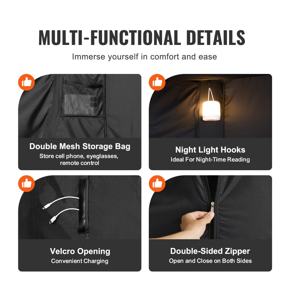3 Doors Bed Tent Breathable Tent 70% Blackout with 0.43 in Fiber Poles