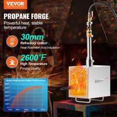 Bostome Portable Propane Forge with a single burner and stainless steel construction.