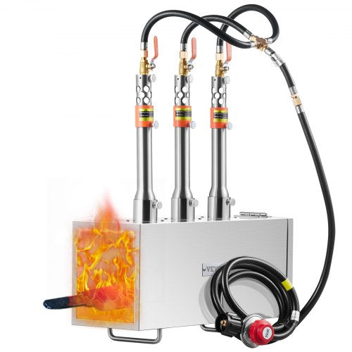 Bostome 3 Burner Propane Forge with square design and three burners for efficient metal forging.