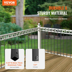 Matte black aluminum stair balusters, 44 inches tall, in an 11-pack for stylish railings.