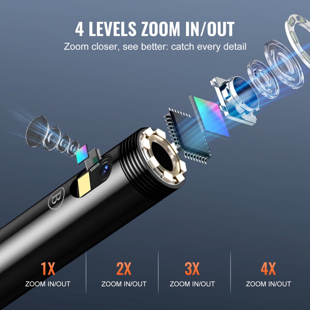 Endoscope Camera with Lights Dual Lens Borescope 49.2FT Cable 4.3" Screen