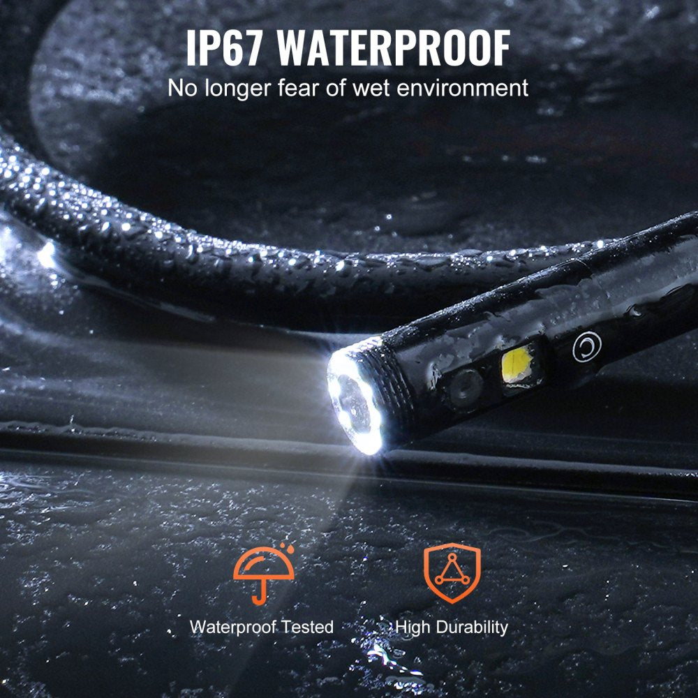Endoscope Camera with Lights Dual Lens Borescope 16.4FT Cable 4.3" Screen