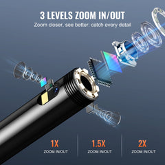 Endoscope Camera with Lights Triple Lens Borescope 49.2FT Cable 5" Screen