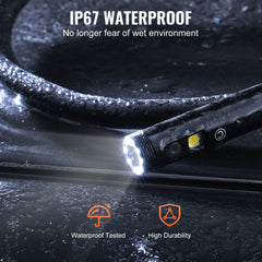 Endoscope Camera with Lights Triple Lens Borescope 49.2FT Cable 5" Screen