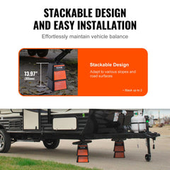 Trailer Jack Block, 6000 lbs Capacity per RV Leveling Block, High-quality Polypropylene RV Camper Stabilizer Blocks, RV Travel Accessories Use for Any Tongue Jack, Post, Foot, 5th Wheels, 4-Pack