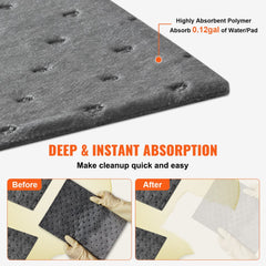 Spill Absorbent Pads, Universal Absorbing Mat Absorbs up 12 Gal, 13" L x10" W Polypropylene Absorbent Pad for Oil, Water and Other Liquids, Pack of 100