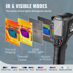 Thermal Imaging Camera, 240x180 IR Resolution with 2MP Visual Camera, 20Hz Refresh Rate Infrared Camera with -4℉~1022℉ Temperature Range, 64G Built-in SD Card and Rechargeable Li-ion Battery