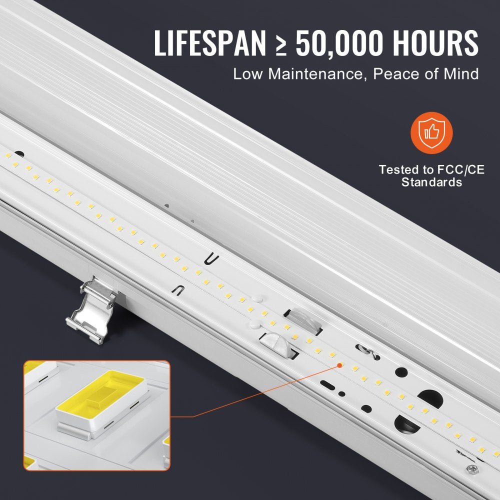 4PCS 4FT LED Vapor Tight Light 60W/50W/40W Selectable 5400/6400/7400LM