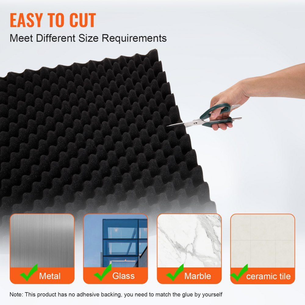 Egg-shaped acoustic foam panels in a 2-pack, measuring 48x24x2 inches each.